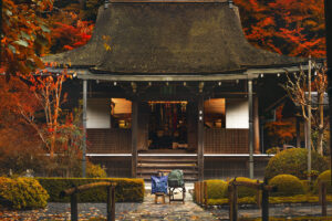 京都　寂光院の紅葉